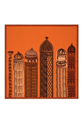 1001 Minarets Silk Scarf Orange 