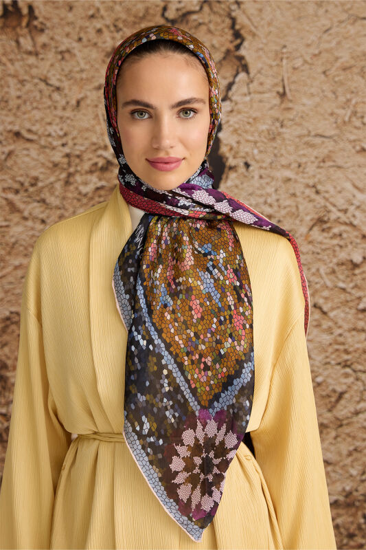 1001 Nights Silk Shawl Coral - 3