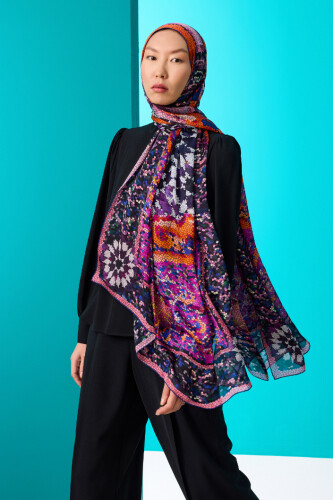 1001 Nights Silk Shawl Fuchsia 