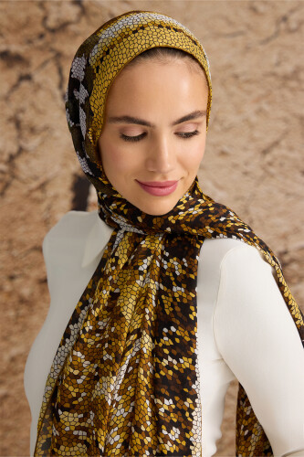 1001 Nights Silk Shawl Gold - 3