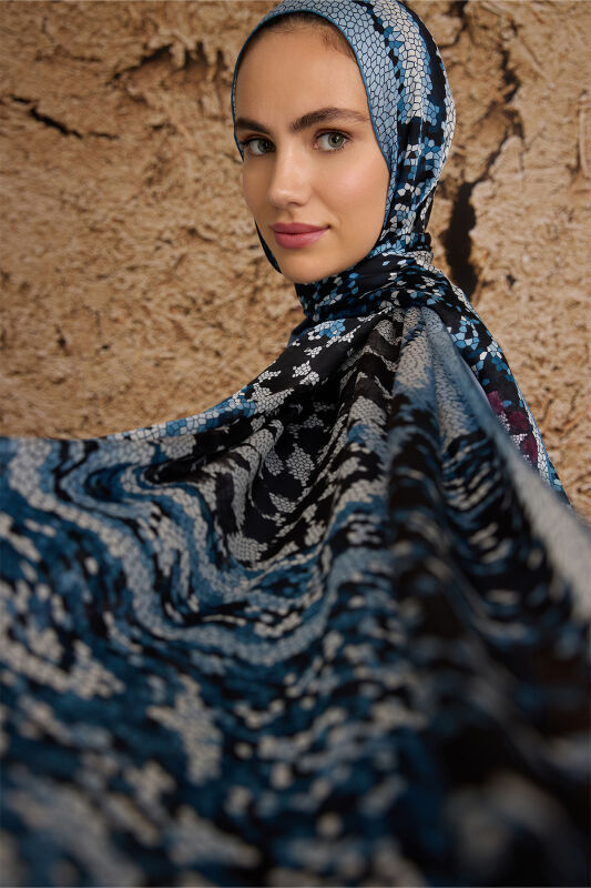 1001 Nights Silk Shawl Turquoise - 3