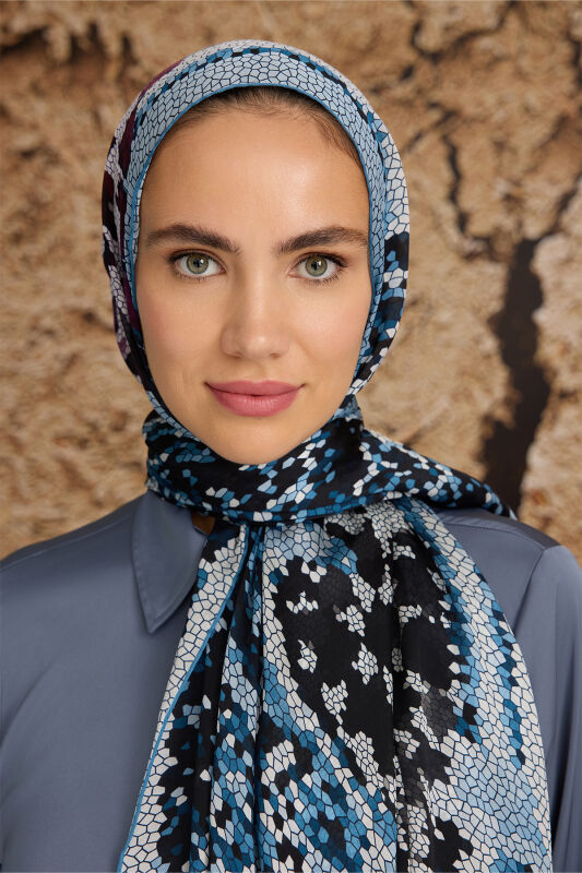 1001 Nights Silk Shawl Turquoise - 6