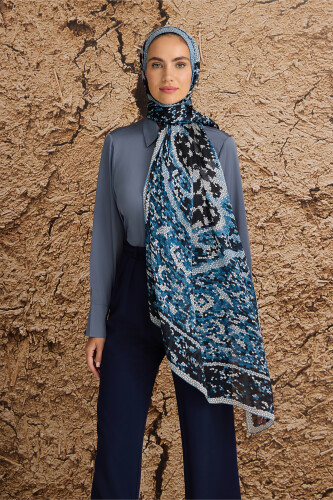 1001 Nights Silk Shawl Turquoise - 5