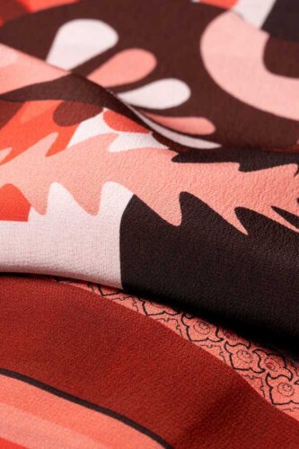 2 World Silk Shawl Red - 3