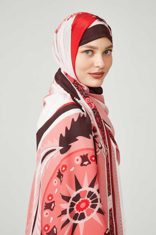 2 World Silk Shawl Red - 4