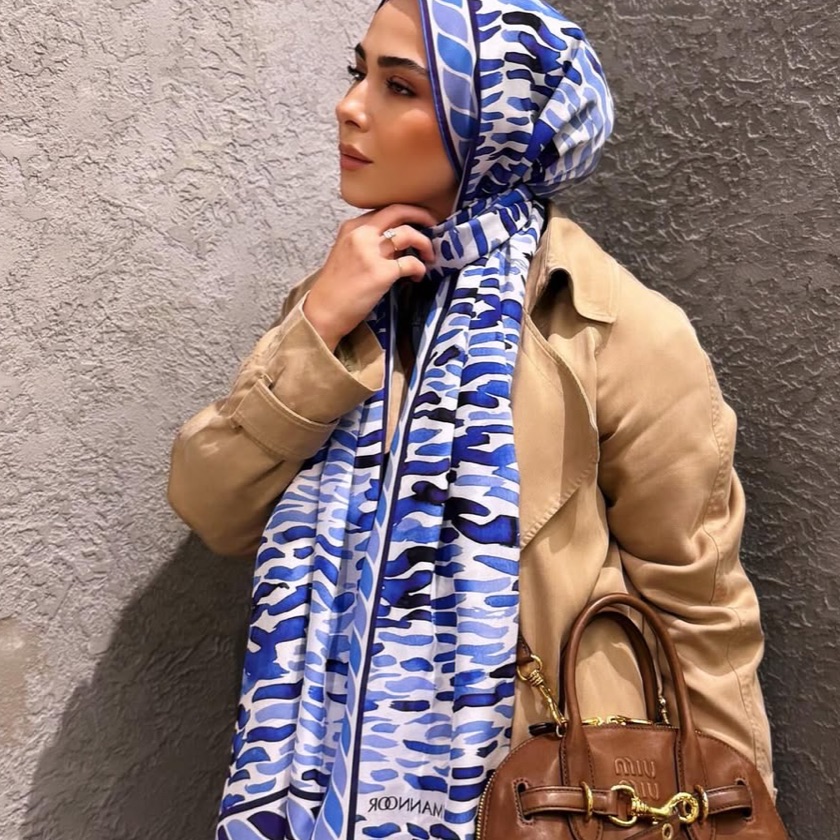 Göl Kenarı Mor Krep İpek Kaftan Şal 70x210 - Imannoor