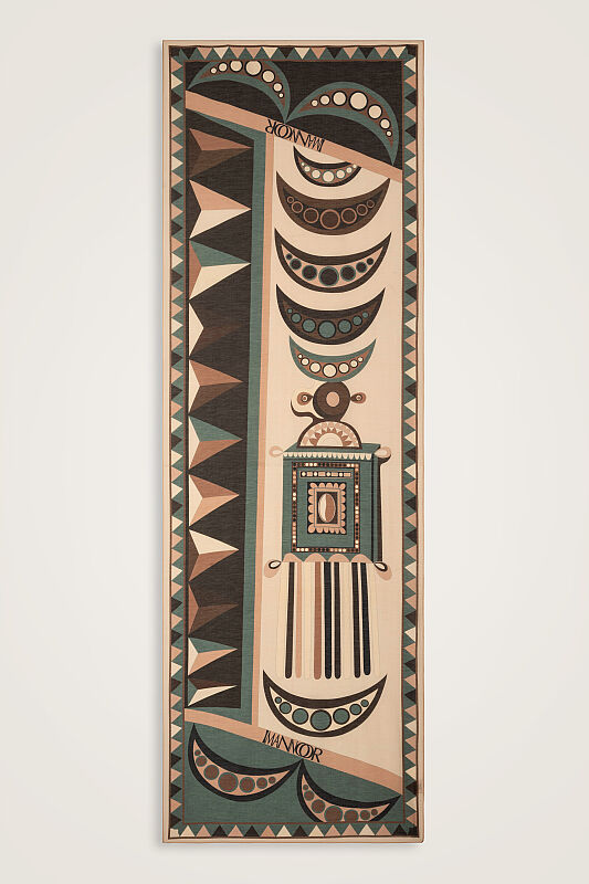 African Beige-Brown Cotton Silk Voile Scarf - 1