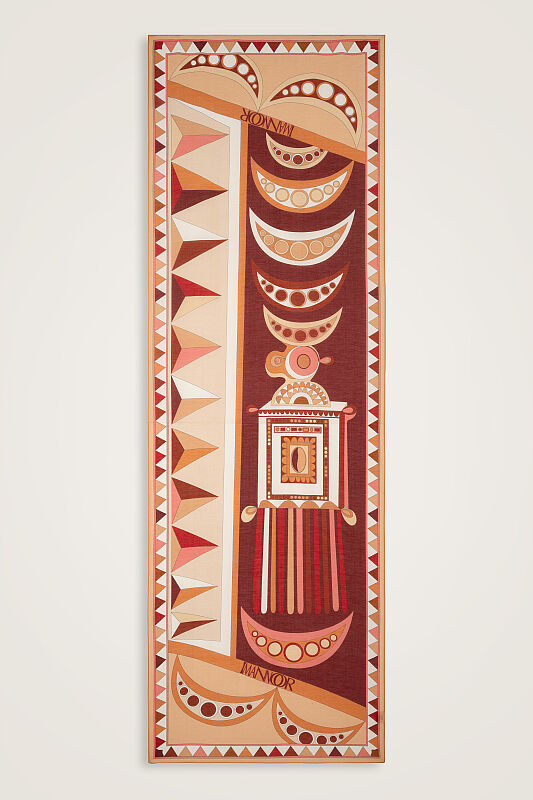 African Beige-Burgundy Cotton Silk Voile Shawl - 1