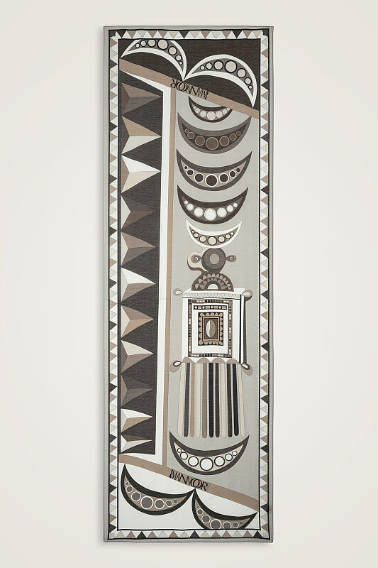 African Grey Cotton Silk Voile Scarf - 1