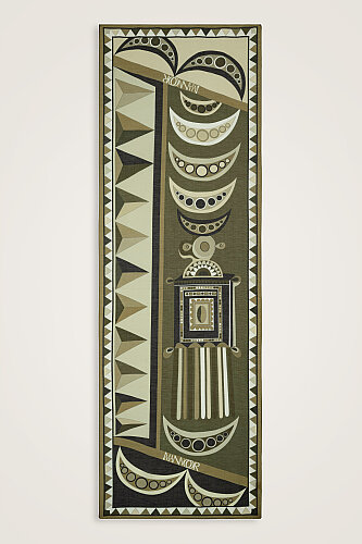 African Khaki Cotton Silk Voile Scarf 