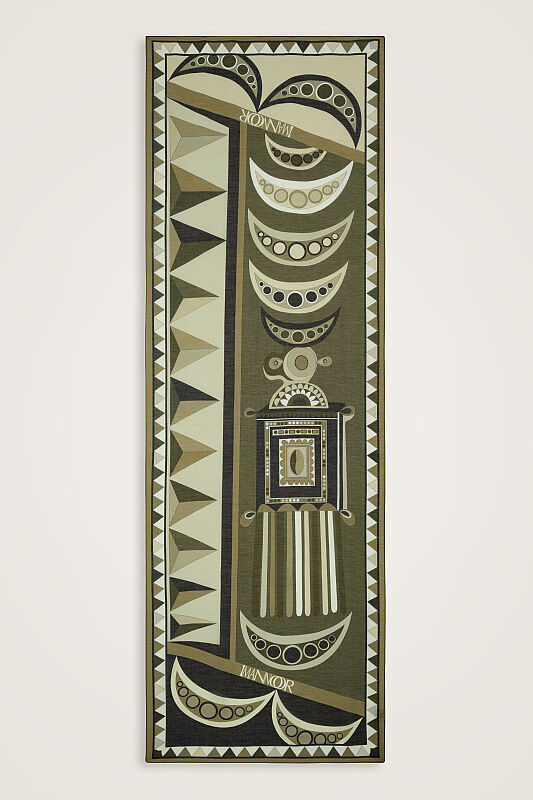 African Khaki Cotton Silk Voile Scarf - 1