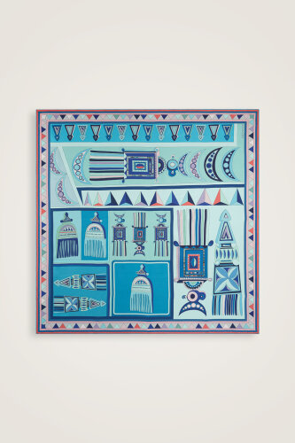 xAfrican Turquoise-Purple Double-Sided Twill Silk Scarf 