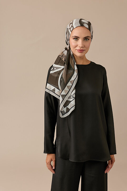 Afrika Gri Pamuk İpek Vual Şal 70x210 - 5