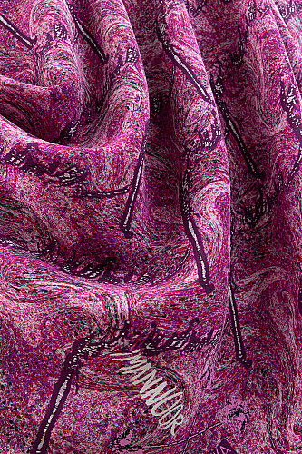 Alaz Atları Pembe Krep İpek Şal 70x210 - Imannoor (3)