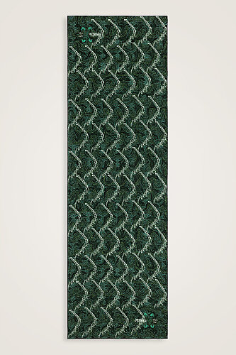 Alaz Atları Yeşil Krep İpek Şal 70x210 