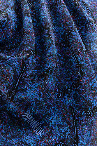 Alaz Horses Navy Blue Crepe Silk Scarf - 2