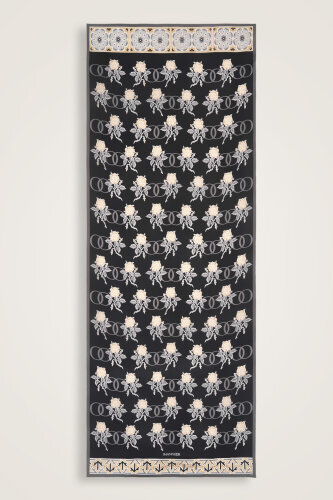 Aşk Black Cotton Silk Shawl - 2