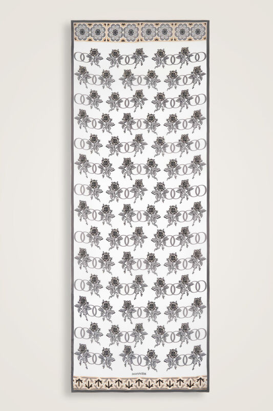Aşk Gray Cotton Silk Shawl - 2