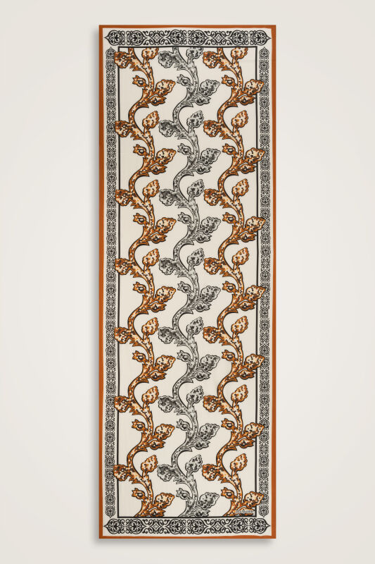 Aşk Sarmaşığı Sarı Pamuk İpek Şal 72x212 - 2