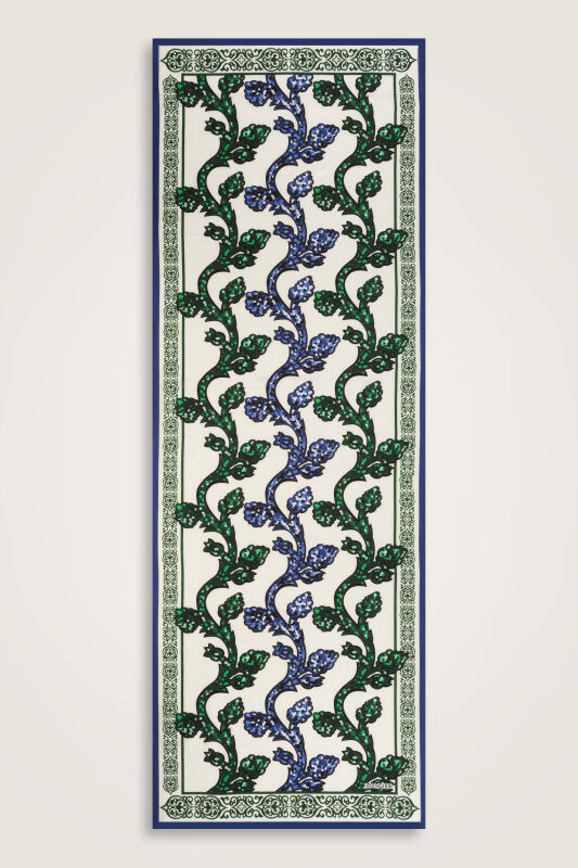 Aşk Sarmaşığı Yeşil Pamuk İpek Şal 72x212 - 2