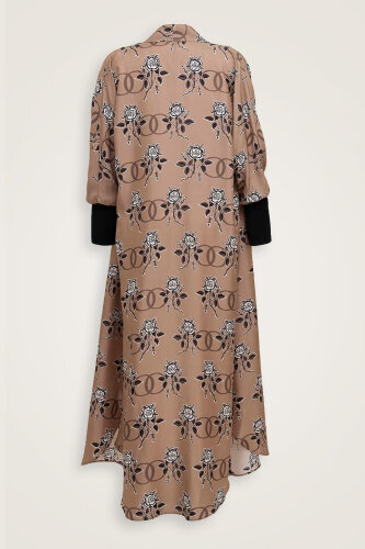 Aşk Triko Kollu Vizon Tivil İpek Kimono - Imannoor (4)