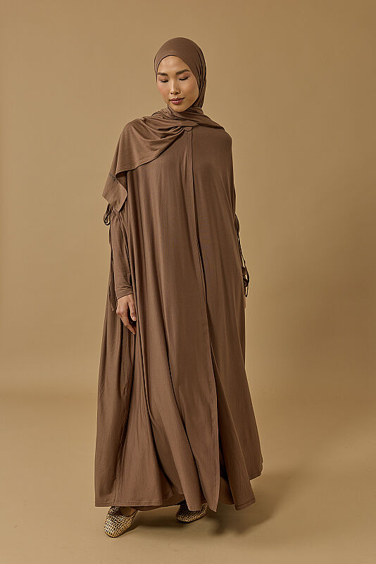 Aşka Yolculuk Cappucino Penye Abaya - 1