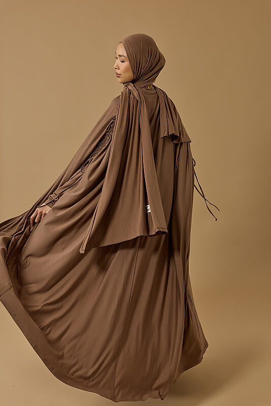 Aşka Yolculuk Cappucino Penye Abaya - 4