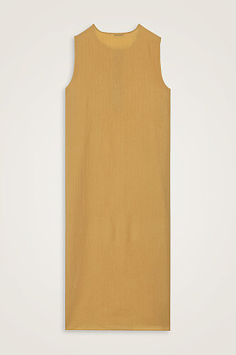 Aşka Yolculuk Hardal Naia Pamuk Kolsuz Elbise - 3