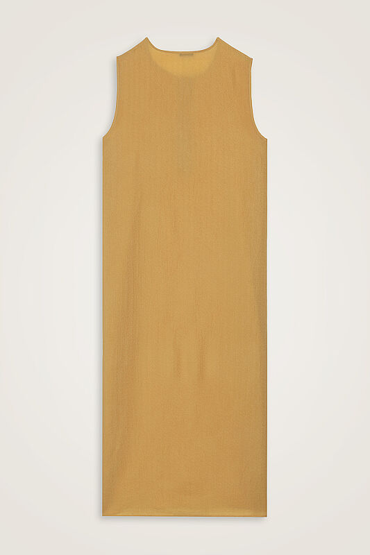 Aşka Yolculuk Hardal Naia Pamuk Kolsuz Elbise - 3