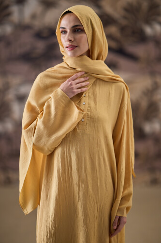 Aşka Yolculuk Sarı Naia Pamuk Elbise - 3