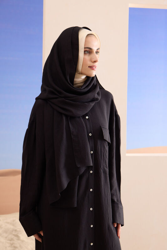 Journey to Love Naia Cotton Shirt Dress Black - 3