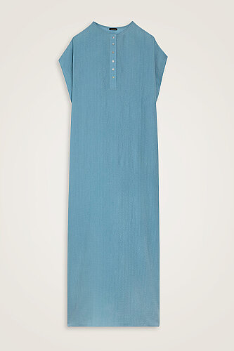 Aşka Yolculuk Su Mavisi Naia Pamuk Kolsuz Elbise 