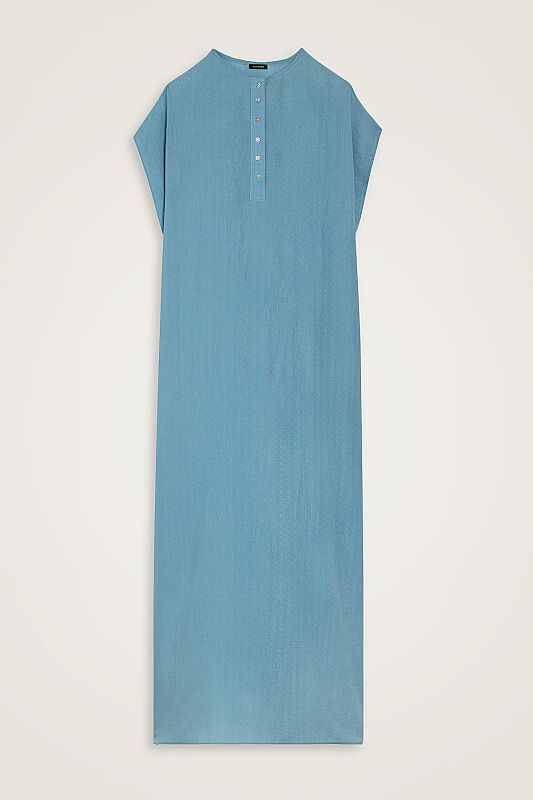 Aşka Yolculuk Su Mavisi Naia Pamuk Kolsuz Elbise - 1