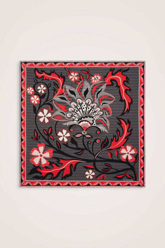 Aşkın Kanatları Kırmızı Tivil İpek Eşarp 90x90 - 2