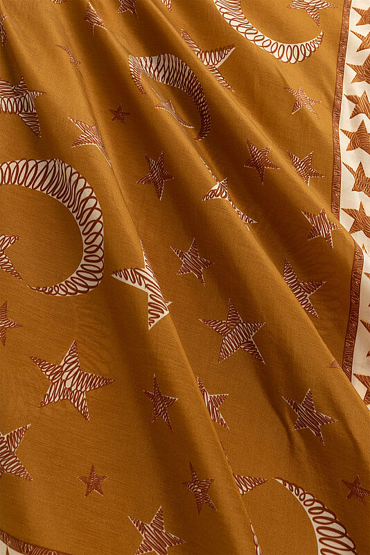 Ayla Yıldız Gold Cotton Floss Scarf - 2