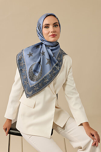 Ayla Yıldız İndigo Tivil İpek Eşarp 90x90 - Imannoor (1)