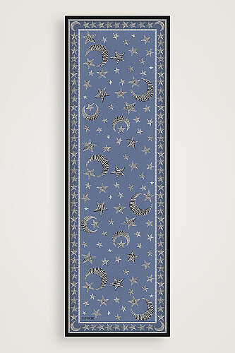 Ayla Yıldız Mavi Pamuk Floş Şal 70x210 - 1