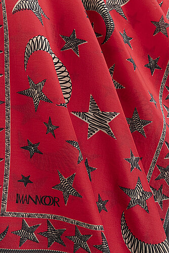 Ayla Yıldız Red Floss Cotton Scarf - 2