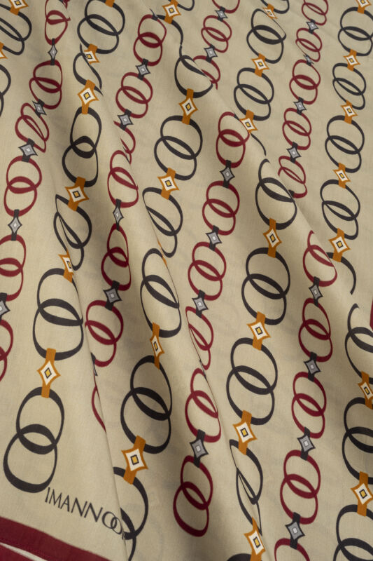 Baklava Noor Bej Floş Viskon Şal 70x210 - 2