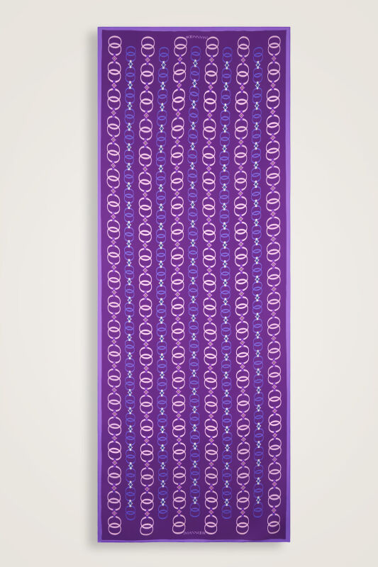 Baklava Noor Flush Viscose Shawl Purple - 2