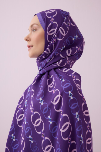 Baklava Noor Mor Floş Viskon Şal 70x210 - 3