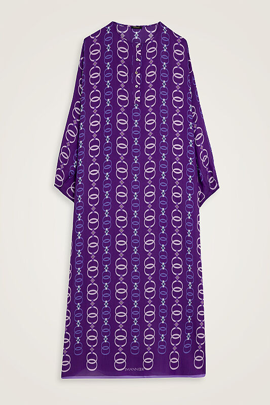 Baklava Noor Purple Eggplant Viscose Dress - 1