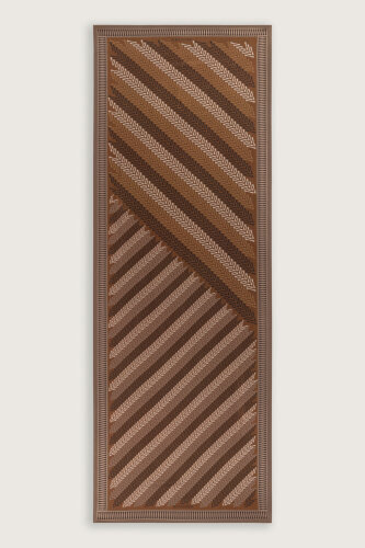 Balık Sırtı Kahverengi Floş Viskon Şal 70x210 - Imannoor (2)