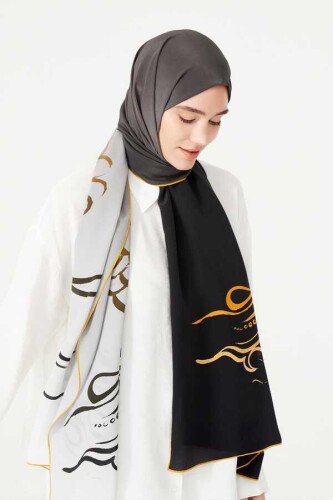 Balık ve Kuş Altın İpek Şal 80x200 - 6
