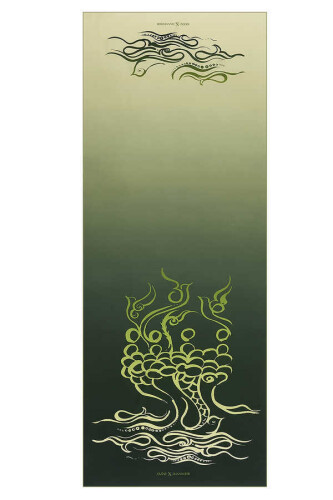 Balık ve Kuş Yeşil İpek Şal 80x200 