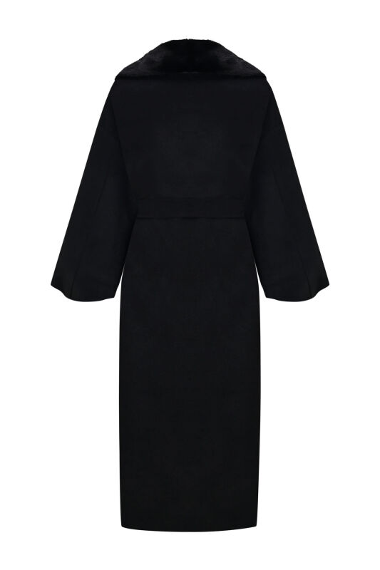 Balloon Sleeve Black Coat - 2