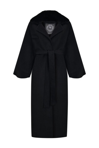 Balloon Sleeve Black Coat 