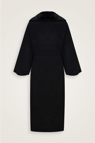 Balloon Sleeve Black Coat - 2