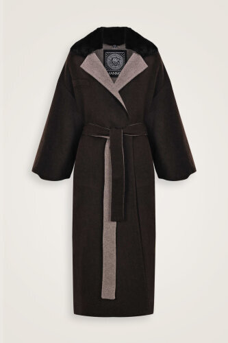 Balloon Sleeve Brown Coat 