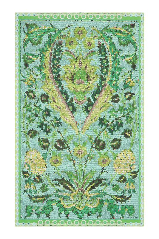 Balon Mozaik Yeşil Pamuk Şal / Pareo 123x200 - 1